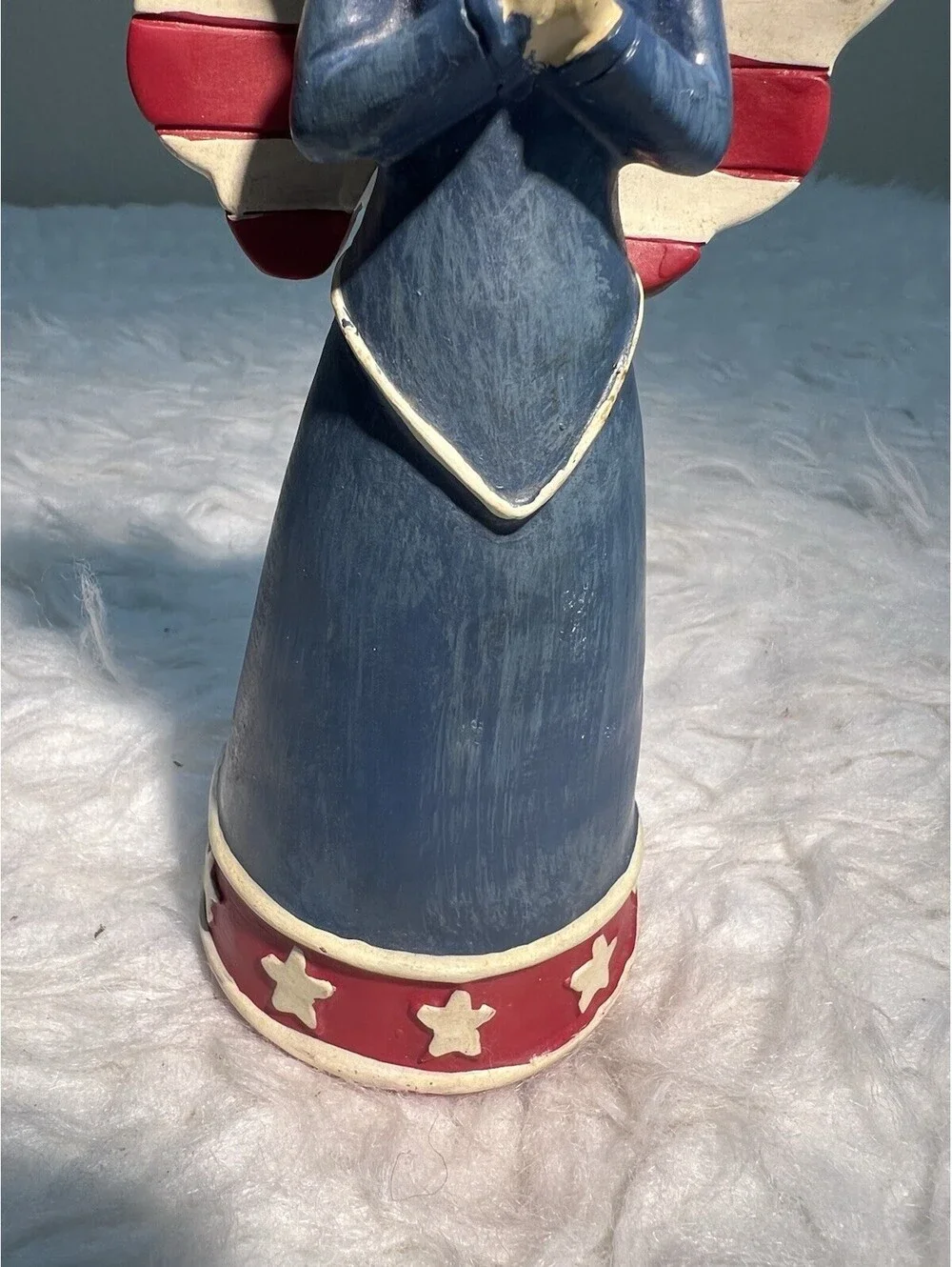 Patriotic Angel in Flag Dress & Wings Figurine